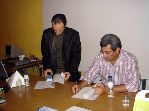 Rui Pedro Dias (AAUBI) e Miguel Bernardo (AEPCB) firmaram o acordo