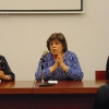 Ana Ribeiro Rodrigues (esquerda) e Florence Oliveira (direita) estiveram a cargo do comentário crítico à apresentação de Ana Gomes (centro).