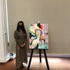 Ana Duarte e pintura "Ego". Foto: Sandra Frutuoso